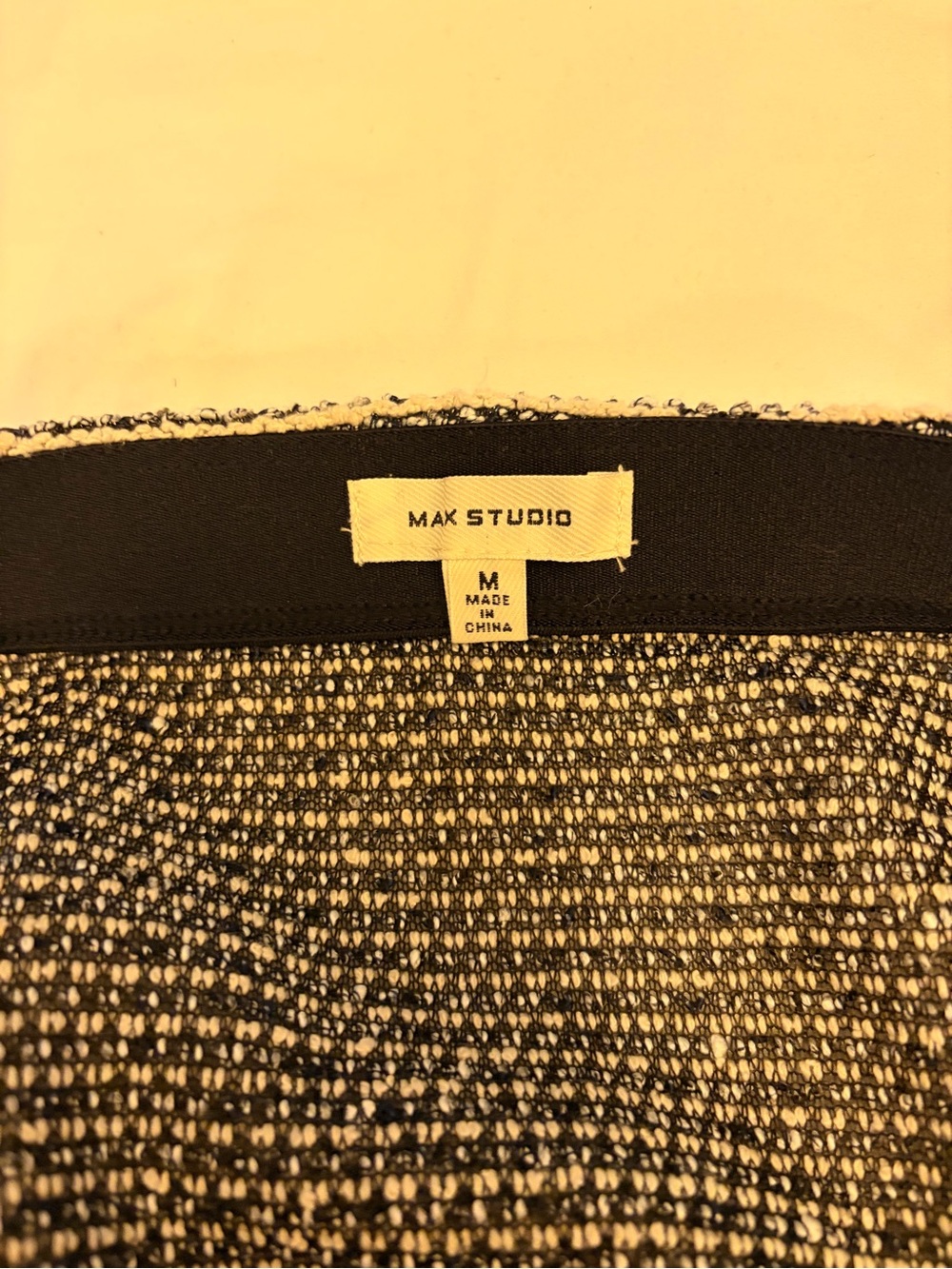 Max Studio Black and White Bouclé Pencil Skirt